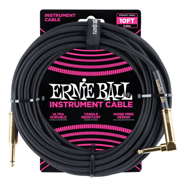 Ernie Ball - 3m Braided Instrument Cable with Angle Jack