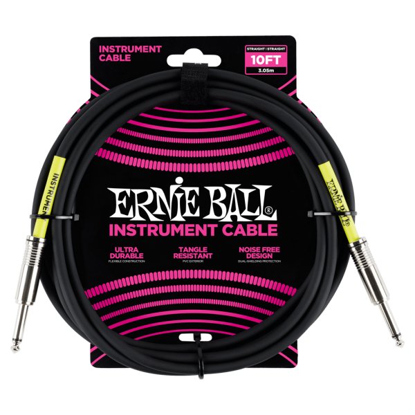 Ernie Ball - 3m Classic Instrument Cable | Straight Black 6048