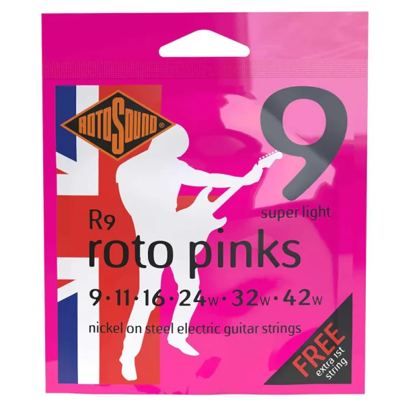 Rotosound Pinks 9 Gauge Super Light Electric Guitar Strings